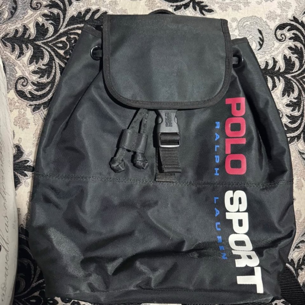 Polo by Ralph Lauren Black Sporty Backpack with Modern Design